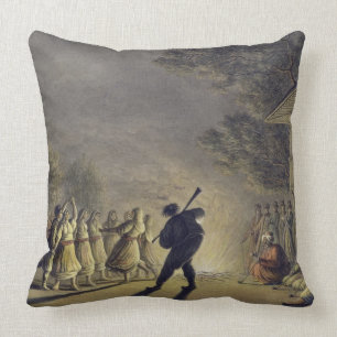 Coussin La danse des paysans bulgares, pub. par Willi