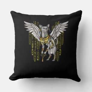 Coussin La déesse de chats égyptienne Bastet Ankh Hierogly