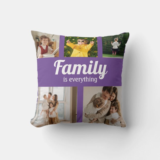 Coussin La famille est tout Carré Jeu d'oreiller (Recto)