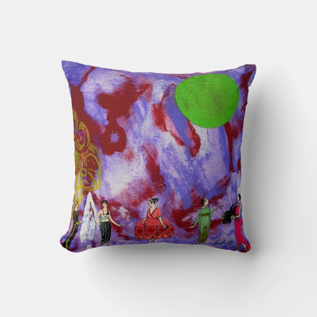 Coussin La fête du jardin de l'infante au clair de lune (Recto)