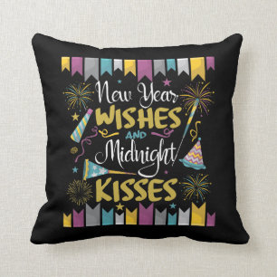 Coussin La fête du Nouvel An veut des baisers de minuit