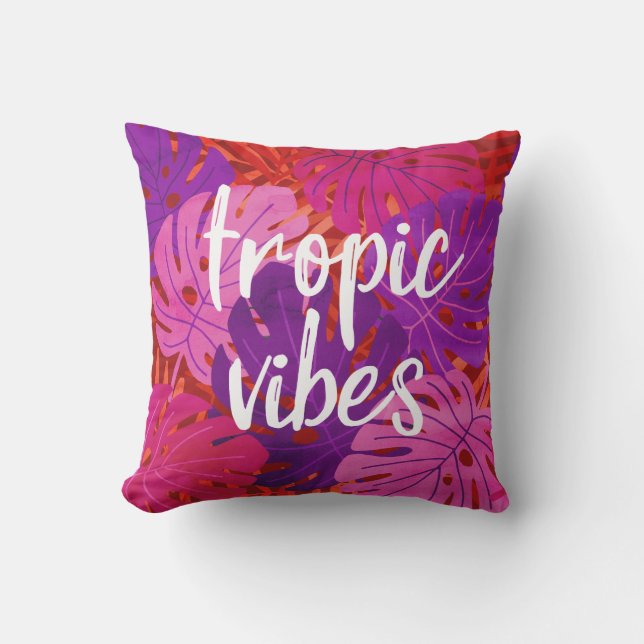 Coussin La feuille hawaïenne de Monstera de vibraphone (Recto)