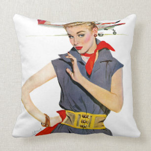 Coussin La fille qui a volé des avions