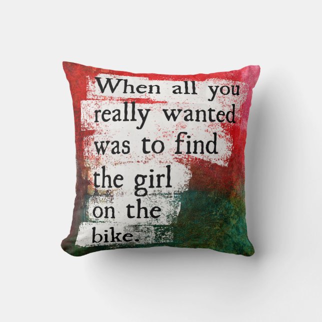 Coussin La Fille Sur Le Vélo Jetez L'Oreiller (Recto)