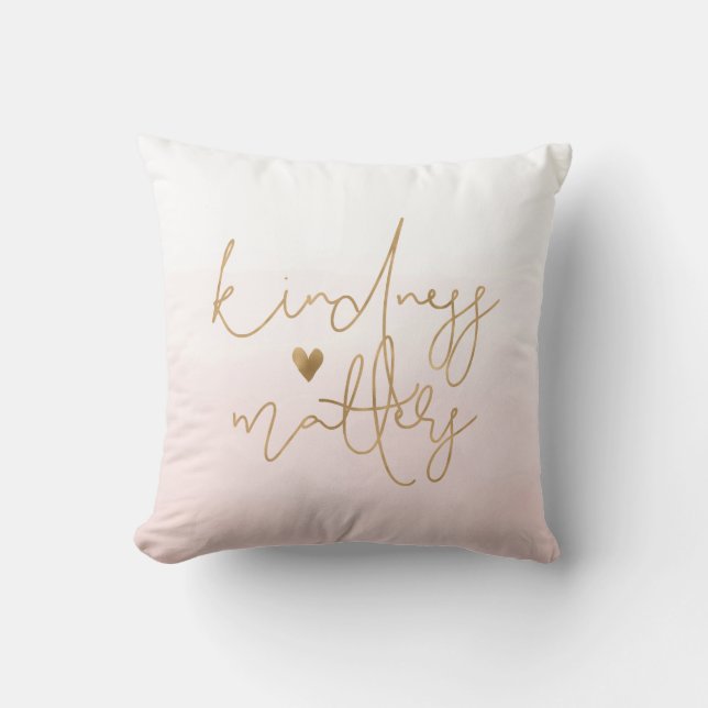 Coussin La gentillesse inspirante compte le coeur d'or (Recto)