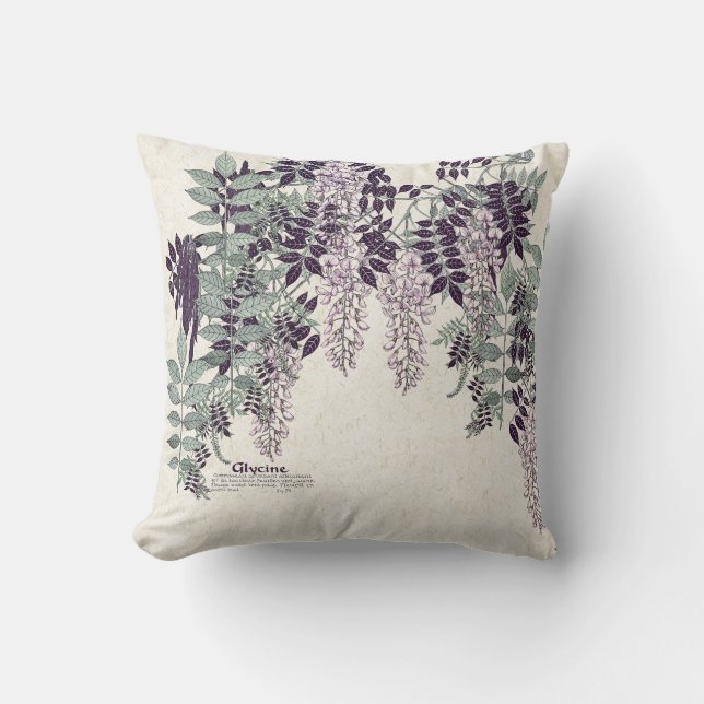 Coussin La glycine française de Nouveau d'art fleurit le (Recto)