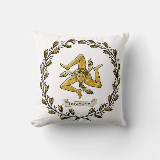 Coussin La guirlande olive sicilienne de Trinacria (Recto)