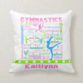 Coussin La gymnastique en pastel personnalisée exprime la