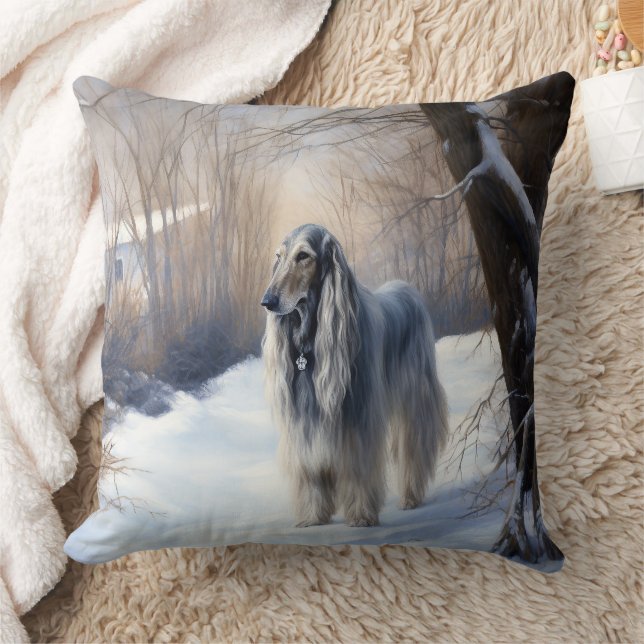 Coussin La Hanche Afghane Laisser Neige Noël (Couverture)