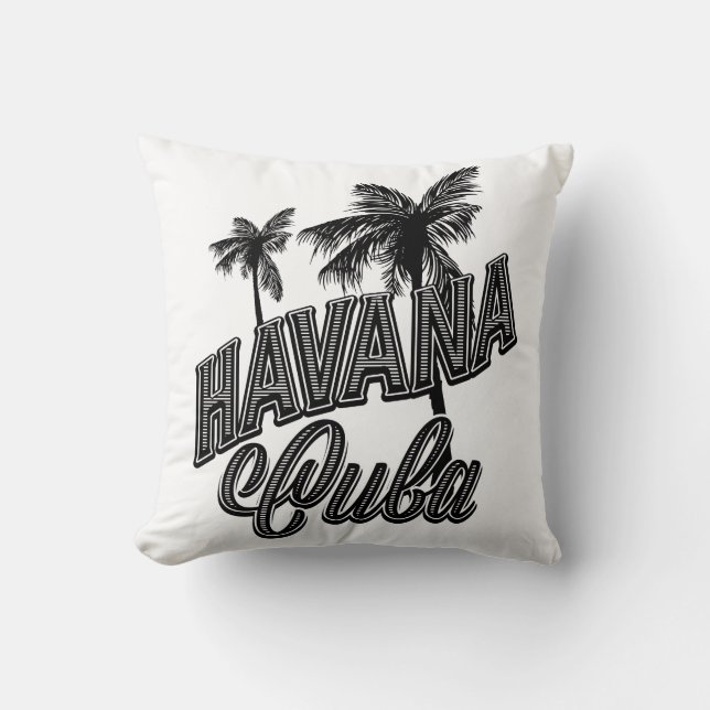 Coussin La Havane Cuba l'art vintage. (Recto)