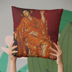 Coussin La Japonaise par Emile Villa Vintage Oriental Art