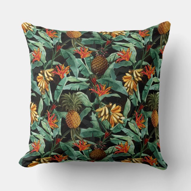 Coussin La jungle tropicale des fruits et des fleurs sur l (Recto)