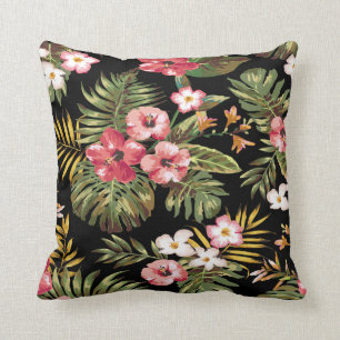 Coussin La ketmie tropicale fleurit le carreau décoratif