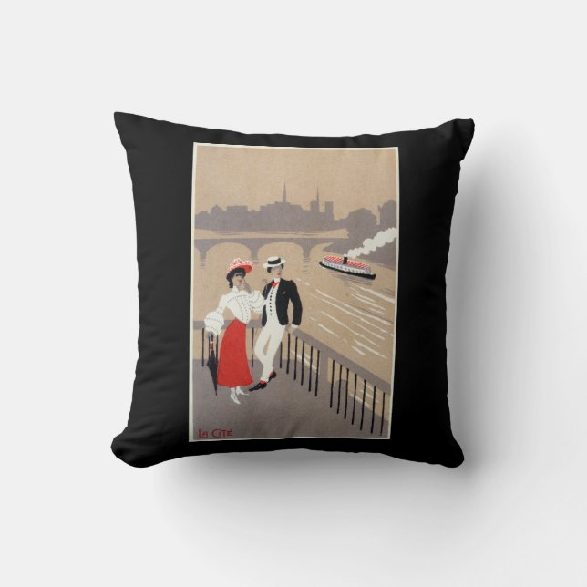 Coussin La La citent la scène d'art déco (Recto)