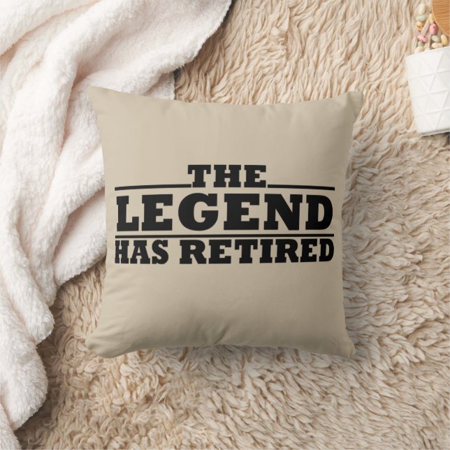 Coussin La légende a retiré de drôles citations de retrait (Couverture)