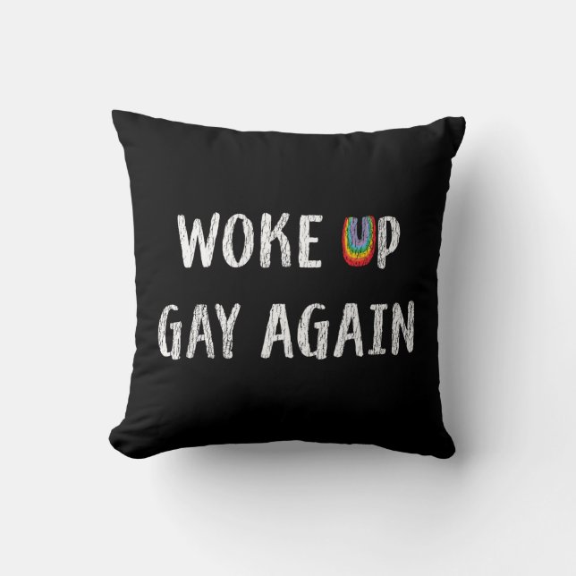 Coussin La LGBT Pride Rainbow s'est réveillée gay Retro Vi (Recto)
