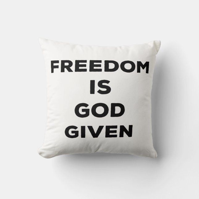 Coussin La liberté est donnée par Dieu (Recto)