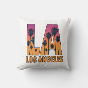 Coussin LA Los Angeles Palm Trees Sunset Retro Design