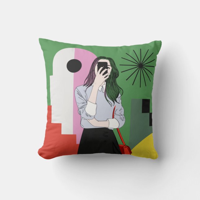 Coussin La magie des couleurs. OEuvre murale esthétique (Recto)