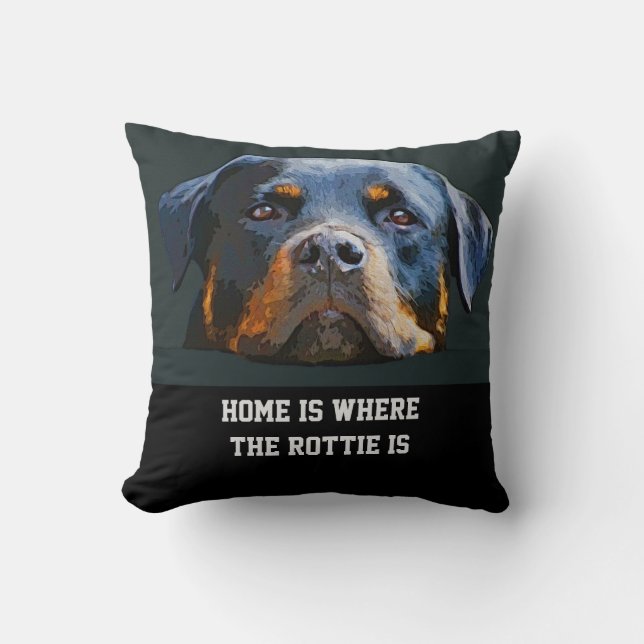 Coussin La maison de citation de chien de rottweiler est (Recto)