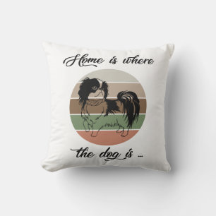 Coussin La Maison Est Où Est Le Chien, Chien Japonais Chin