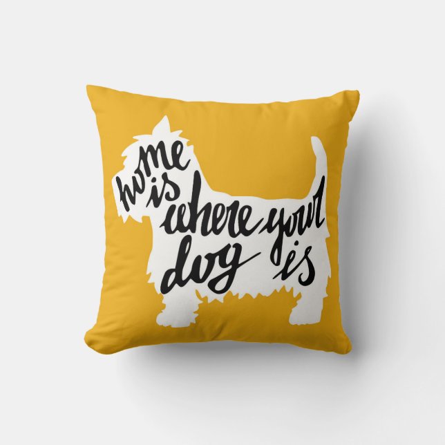 Coussin La maison est où votre chien est (Recto)