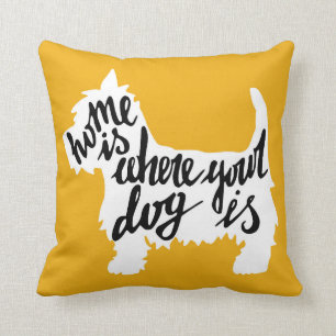 Coussin La maison est où votre chien est