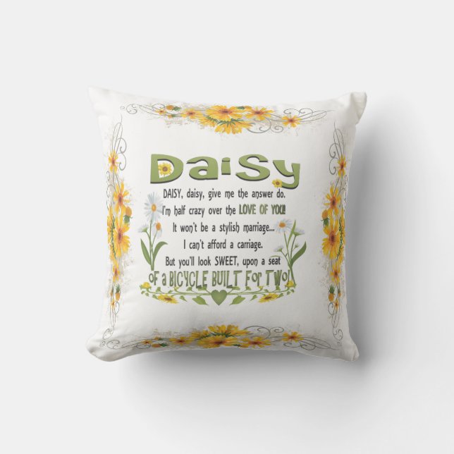 Coussin La marguerite, marguerite, me donnent que la (Recto)