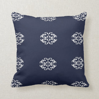 Coussin La marine, blanc, médaillon a conçu le carreau