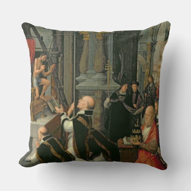 Coussin La masse de St Gregory (huile sur la toile) (Recto)