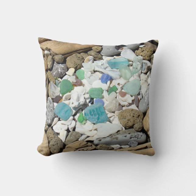 Coussin La mer de plage écosse des fossiles en verre de (Recto)