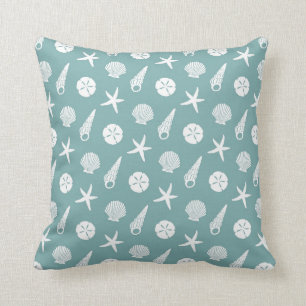 Coussin La mer Shell modèlent en vert et blanc de Seafoam