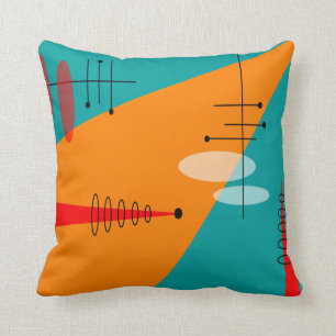 Coussin La moitié du siècle #86 atomique inspiré moderne