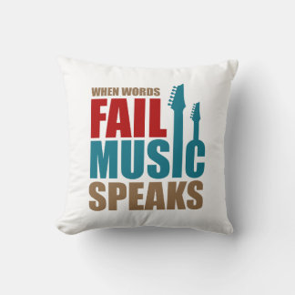 Coussin La musique parle typo