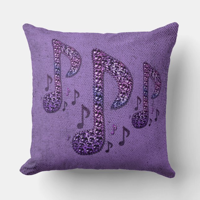 Coussin La musique pourpre d'étincelle note le carreau (Recto)