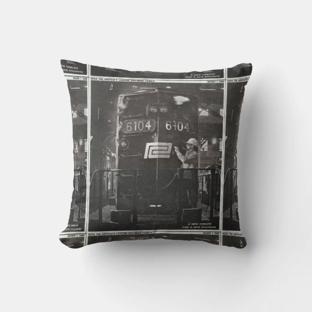Coussin La naissance du chemin de fer de central de Penn (Recto)