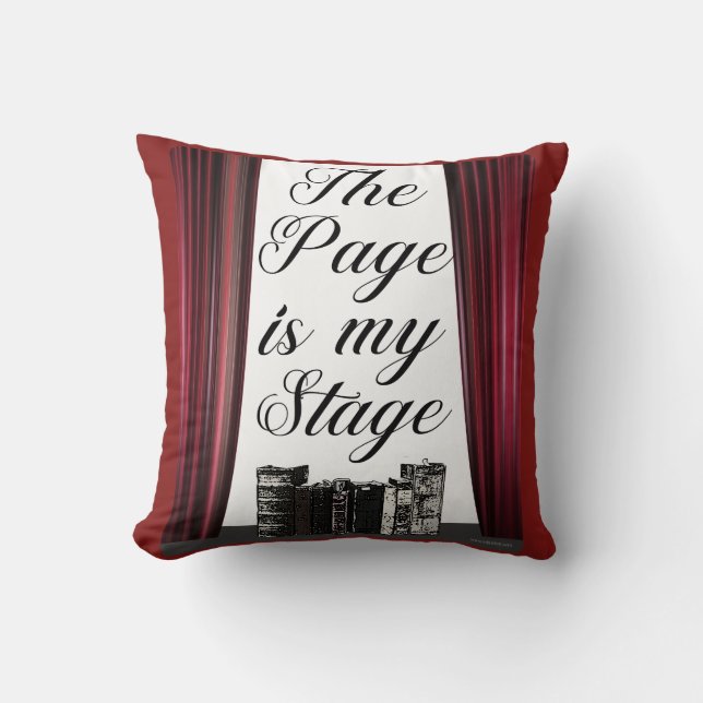 Coussin La page est ma devise d'auteur de scène (Recto)