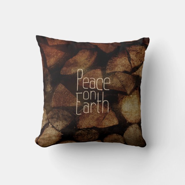 Coussin La Paix sur Terre Conception de Noël (Recto)