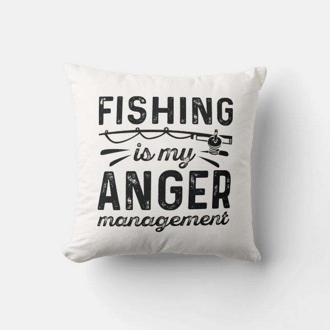 Coussin La pêche est ma gestion de la colère (Recto)