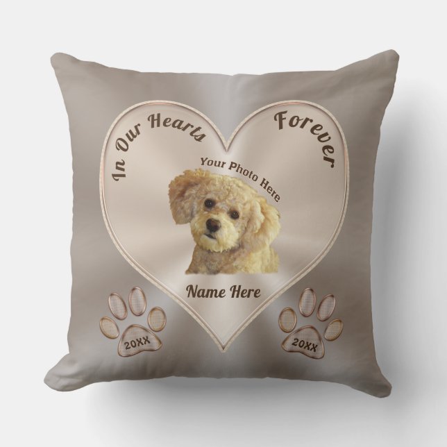Coussin La photo personnalisent des condoléances pour la (Recto)