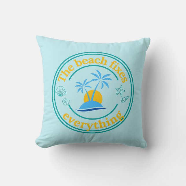 Coussin La plage résout tout (Recto)