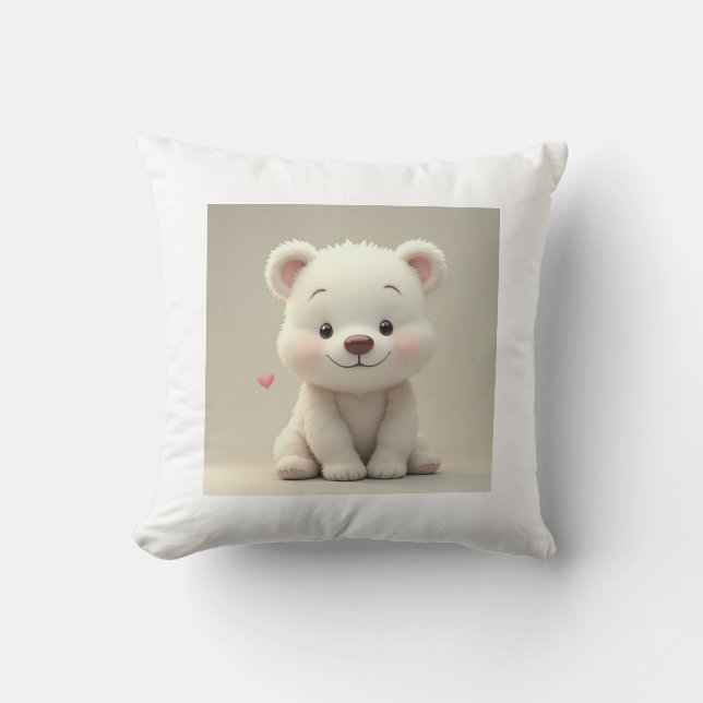 Coussin La plus belle cusion d'ours blanc (Recto)