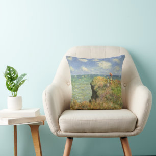 Coussin La promenade sur la falaise à Pourville par Claude