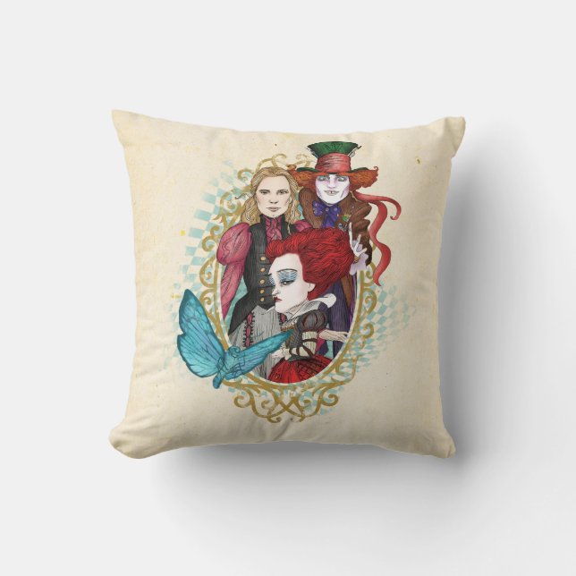 Coussin La Reine, Alice et Mad Hatter 3 (Recto)