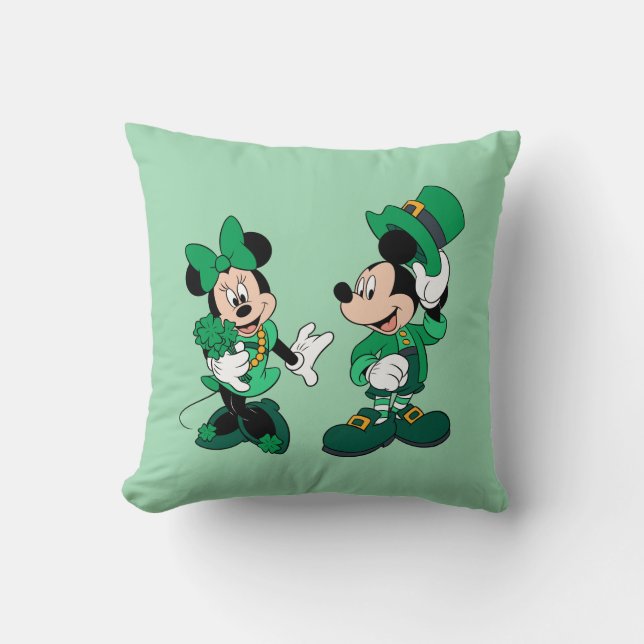 Coussin La Saint-Patrick de Mickey et Minnie (Recto)