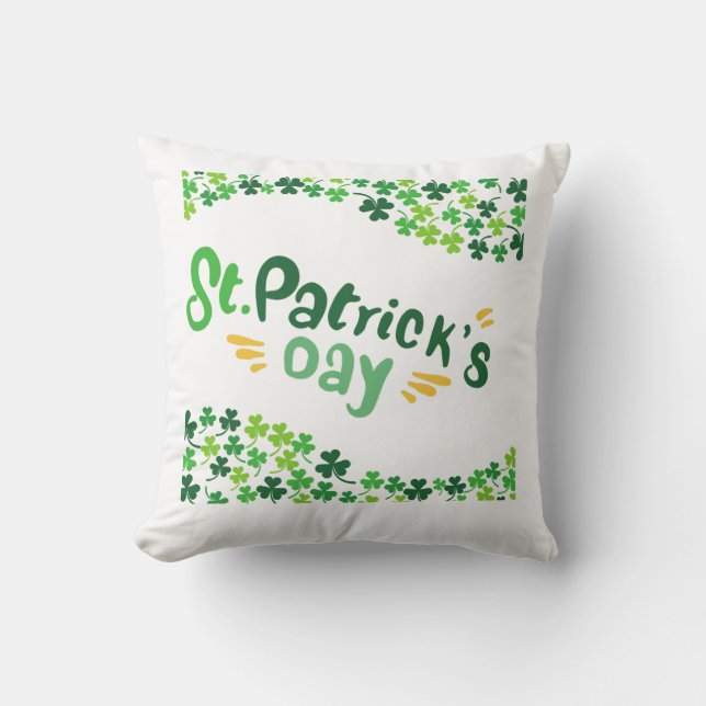 Coussin la Saint-Patrick,Trèfle,Irlandais  (Recto)