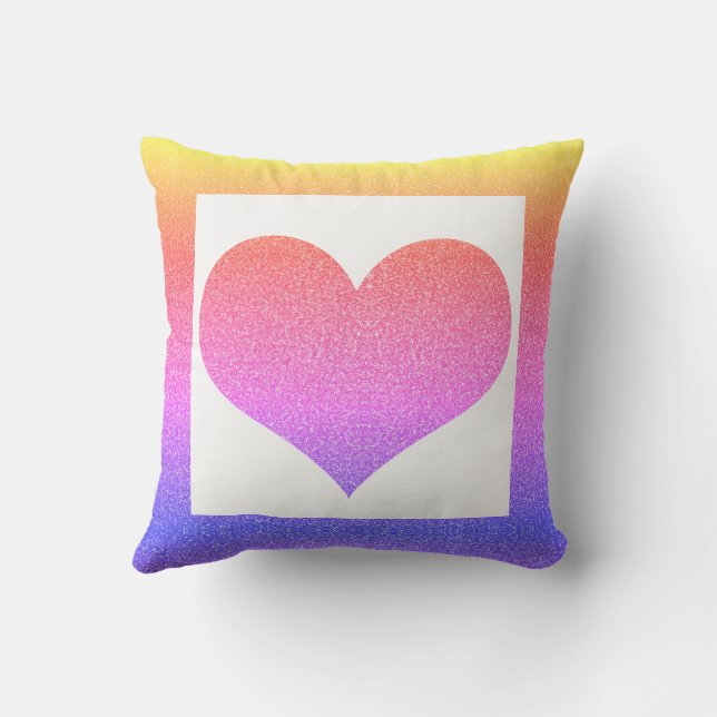 Coussin La Saint-Valentin Rose Violet Ombre Paillettes Coe (Verso)