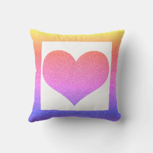 Coussin La Saint-Valentin Rose Violet Ombré Paillettes Cœu