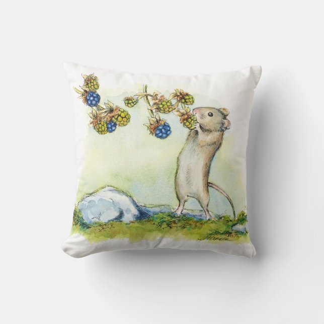 Coussin La souris par l'art des Brambles par Alissa Hansen (Recto)