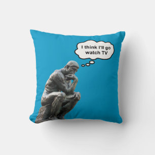 Coussin La statue du penseur de Rodin - Je pense que je va
